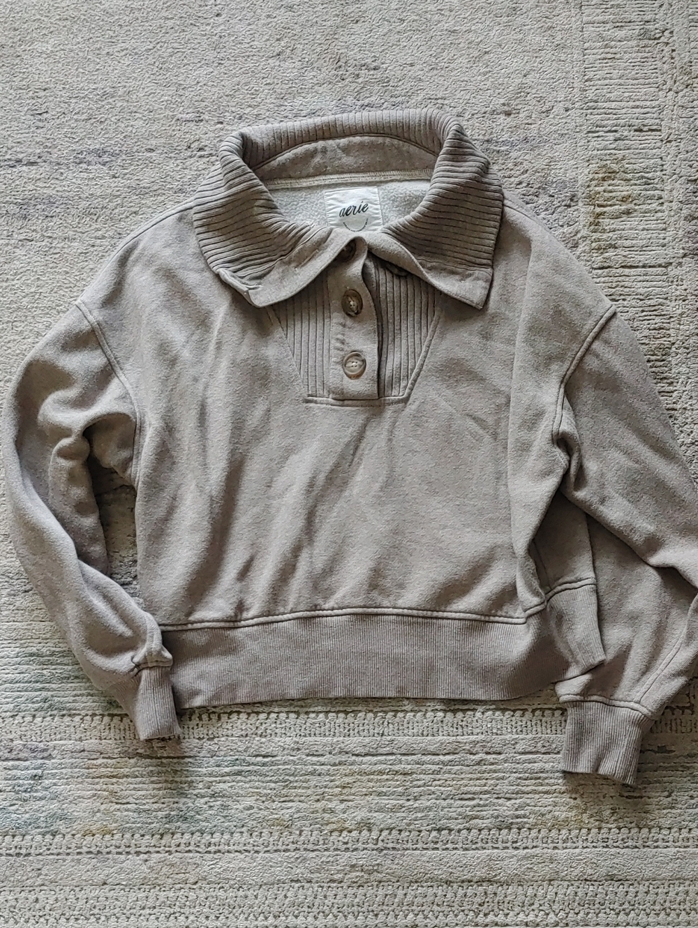 2 For 20! aerie Henley Collared Sweatshirt